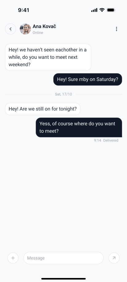 A Via conversation with a delivered message